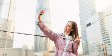 woman taking a selfie